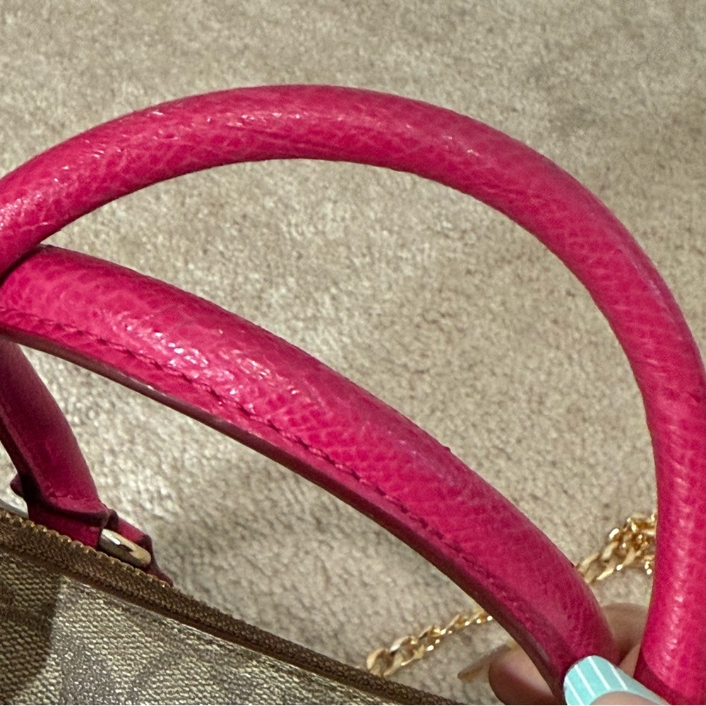 Coach Signature Bennett Brown and Pink Mini Satchel - Picture 10 of 16